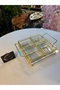 Ars Pasabahce Freesia Gilded Square Bowl, Metal Gold Stand 4 Snack Bowl, Presentation, Breakfast - 4