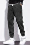 Men's Anthracite Regular Fit Comfortable Cut Jean Denim Jeans with Elastic Waist and Cuffs Rf0483