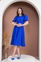 Balloon Sleeve Midi Length Flared Dress - 5