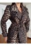 Special Design Leopard Trench Coat with Pearls - 6