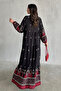 %100 Viscose Bohemian Alaçatı Dress Buttoned Patterned Viscose Dress Modest Dress - 6