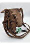21K Barcelona Faux Wash Leather Gusseted Shoulder Bag Camel - 4