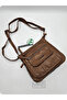 21K Barcelona Faux Wash Leather Gusseted Shoulder Bag Camel - 5