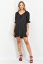 Women Plain Mini Dress, Black - 3