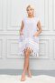Women's Peshtemal Cotton Beach Dress 100% Cotton, Authentic Lilac - Diamond Pattern - 2