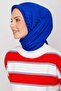 Qoza Silky Jacquard Scarf - Cobalt Blue - 3