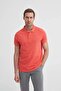 Polo Neck Slim Fit Pique Plain Cotton T-Shirt - 2