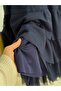 Nazenin Abaya with Six Ruffles and Stones on the Top - Navy Blue - 3