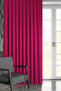Velvet Textured Series Fuchsia Close Pleat 1x3 Single Wing Background Curtain - 3