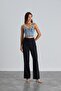 Işil 4550-High Waist Pocketless Palazzo Pants - 2