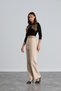Işil 4550-High Waist Pocketless Palazzo Pants - 3