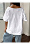 Boat Neck Hawaii Printed Oversize 100% Cotton T-Shirt - 3
