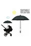 Universal Stroller Umbrella with Holder Clip Clamp, 360 Degree Rotatable - Black - 4