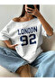 Large Size Boat Neck London Printed Oversize 100% Cotton T-Shirt