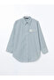 Lcw Modest Green Floral Oversize Women's Shirt Tunic