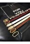 6-Piece Imported Oval Gold Buckle Thin Belt, Trouser Belt, Shirt Belt, Coat Belt - 2