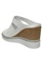 D25Yt-1455Z Daily Wedge Heel Women's White Slippers - 4