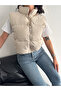 women's mock neck zip-up short puffer vest with side pockets - 6
