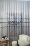 Gris Voile Thin Grey Stripe Linen-Like and Honeycomb Tulle Curtain (1X2 Sparse Pleated) - 4
