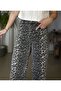 Leopard Print Wide Leg High Waist Denim Pants - 5