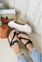 Women's Black Skin Slippers0012501 - 6