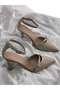 Dante Beige Leather Buckle 8.5 cm Heel Shoes Stiletto - 3