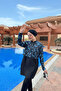 Half Digital Printed Hijab Swimsuit - 6
