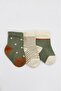 3-Piece Combed Cotton Girls Socks 10112 Nil