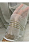 Paris Banded Gold Glitter Two-Color Tulle Curtain |   1/2,5 Medium Pleated |   Ecru-Beige - 5