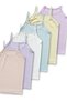 Girl's Ribbed Colorful Cotton Tank Top Stylish and Comfortable 6 Pieces