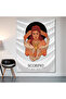 Scorpio Zodiac Wall Cloth Wall Tapestry First Quality Satin Fabric Poster - 2