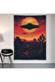 UFO Wall Drape Wall Tapestry ملصق من قماش الساتان عالي الجودة - 2