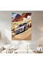 Rally Car Wall Cloth Wall Tapestry First Quality Satin Fabric Poster