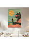 Cat with Glasses Wall Cloth Wall Tapestry First Quality Satin Fabric Poster