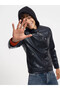 Lf 2033246 Hooded Leather Jacket