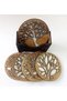 Wooden Decorative Coaster Set of 6 (10X10Cm Tree of Life Pattern) and Storage Box - 6