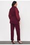 Women's Double Breasted Lapel Waist Accessory Chiffon Sleeve Waist Elastic Pants with Pockets Stretchy Woven 2-Piece Evening Dress Suit - 8