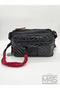 Smart Bags Parachute Satin Fabric 3249 Black Red Shoulder Bag
