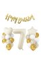 Cream Color Age Number Star Heart Age Balloon Birthday Party Set Decoration - 7