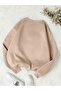 Chicago U.S.A Thick Winter Sweatshirt - Beige Printed Oversized Crew Neck - 2