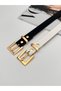 Set of 2 Thin Square Gold Buckle Women's Belt,Shirt Belt,Dress Belt,Coat Belt - 3