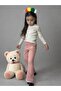 Girl's Flared Leg Lace Detailed 2-Piece Set Pink-Black Leggings Set - 2