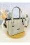 Silvery Three Compartment Shoulder and Arm Bag with Adjustable Shoulder Strap - 5