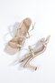 Minifilar Skin Patent Leather Sandals Short Heeled Thin Strap Shoes - 2