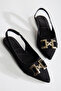 Women's Open Back Babet Metal Buckle Shoes - 2