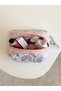 Pink Crispy Floral Makeup Bag Small Size Zippered Portfolio Bag with Lace Ribbon - 2