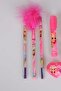 Dekomus with Licensed Barbie 7-Piece Stationery Set 2 Pieces of Pencils, Feather Pencil, Rocket Eraser, - 2