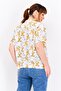 Women Notched Collar Short Sleeves Allover Print Shirt, Multicolor - 3
