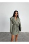 Bağlamalı Oversize Blazer Ceket - 6
