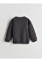 Anthracite Crew Neck Baby Girl Sweatshirt and Pants 2-Piece Set - 4